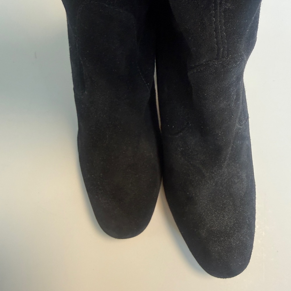 Stuart Weitzman Tieland Over-the-Knee Suede Boots Black Block Heel Size 37 - Picture 11 of 13
